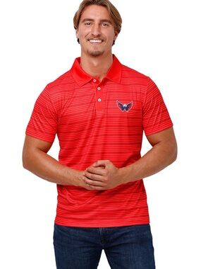 NWT FOCO NHL NHL Washington Nationals Logo Polo Short Sleeve Polyester Shirt L